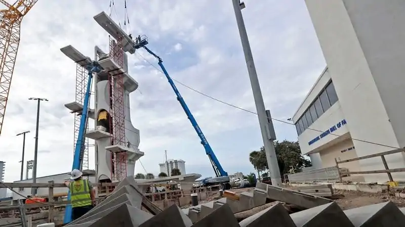 fort lauderdale aquatic center dive tower installation